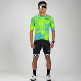 MEN'S LTD CYCLE AERO JERSEY WITH EXPOSED ZIPPER - ELECTRIC