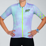 WOMEN'S LTD CYCLE AERO JERSEY WITH EXPOSED ZIPPER - ELECTRIC