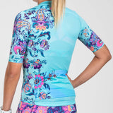 WOMEN'S LTD CYCLE AERO JERSEY WITH EXPOSED ZIPPER - UTOPIA BLUE