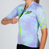 WOMEN'S LTD CYCLE AERO JERSEY WITH EXPOSED ZIPPER - ELECTRIC