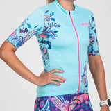 WOMEN'S LTD CYCLE AERO JERSEY WITH EXPOSED ZIPPER - UTOPIA BLUE