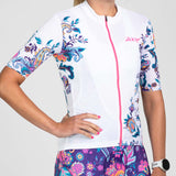 WOMEN'S LTD CYCLE AERO JERSEY WITH EXPOSED ZIPPER - UTOPIA WHITE