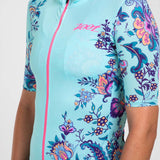 WOMEN'S LTD CYCLE AERO JERSEY WITH EXPOSED ZIPPER - UTOPIA BLUE