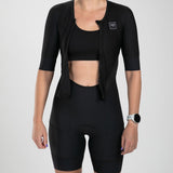 WOMEN'S ELITE TRI AERO FZ RACESUIT - BLACK