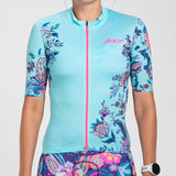 WOMEN'S LTD CYCLE AERO JERSEY WITH EXPOSED ZIPPER - UTOPIA BLUE