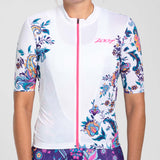 WOMEN'S LTD CYCLE AERO JERSEY WITH EXPOSED ZIPPER - UTOPIA WHITE