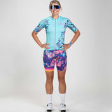 WOMEN'S LTD CYCLE AERO JERSEY WITH EXPOSED ZIPPER - UTOPIA BLUE